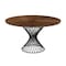 Armen Living Cirque 54" Round Walnut Wood and Metal Pedestal Dining Table LCCQDIWA - alternate 1
